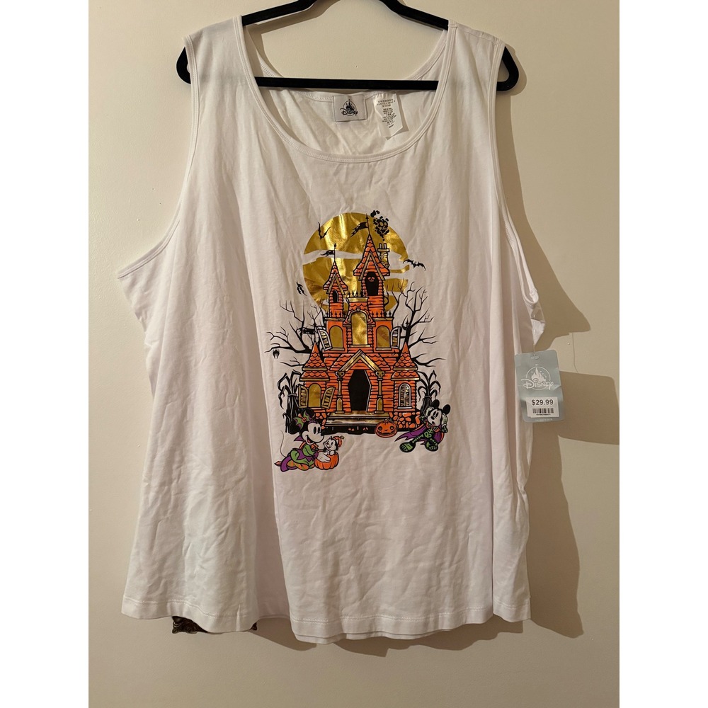 Disney Halloween Haunted Mansion Tank‎ Top Women 3X Mickey Minnie Spooky NEW